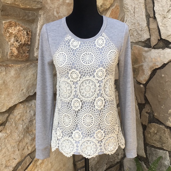 Eyeshadow Tops - Eyeshadow   lace front sweatshirt